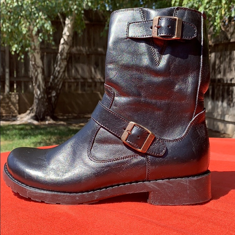 Jafa 2154 Black Ankle Buckled Boots Size 37